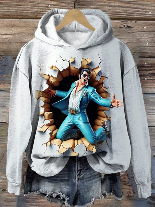 Women's Music King Printed Hoodie