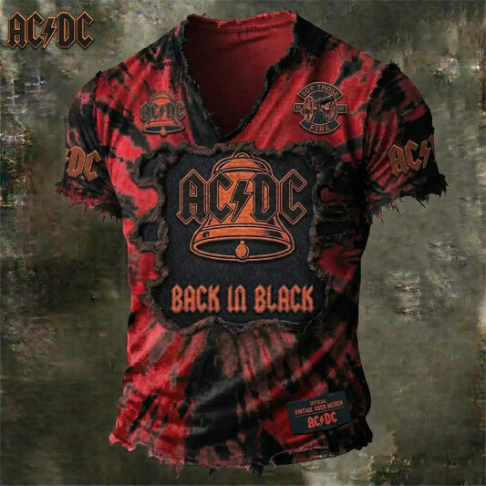 Men's Vintage AC/DC V-neck T-shirt