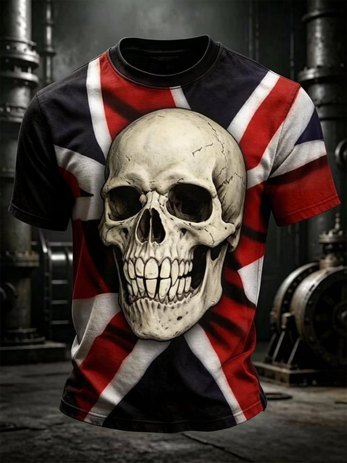 Men's England Heavy Metal Band Tour Crew Neck Short-Sleeve Printed T-Shirt