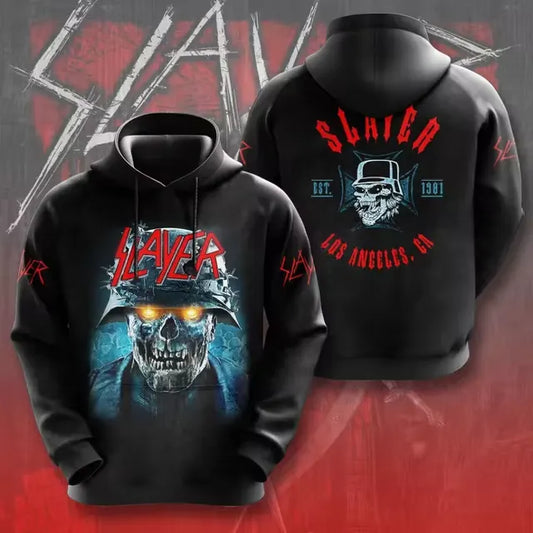 Men's American Thrash Metal Band Print Hoodie