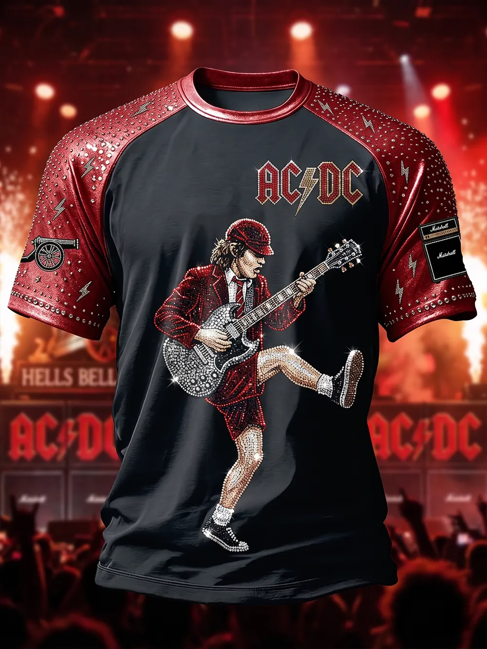 Men's Vintage AC/DC V-neck T-shirt