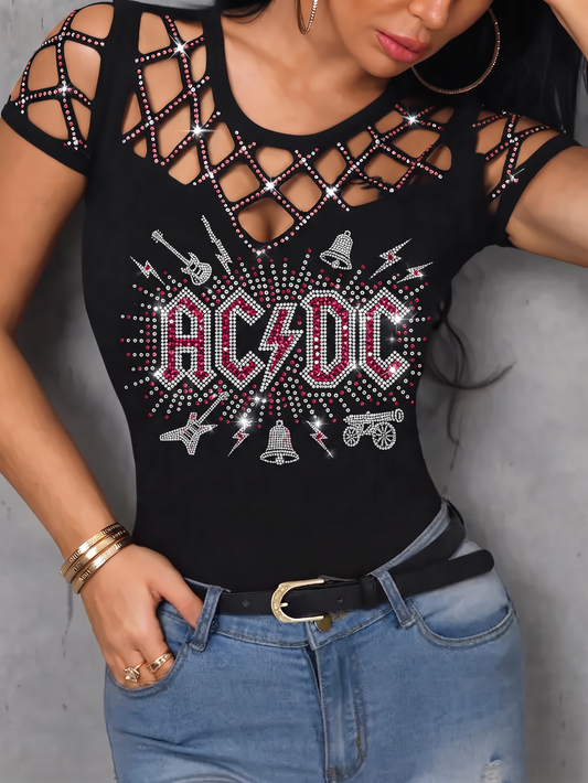 Women's AC/DC Rock And Heavy Metal Fan Top