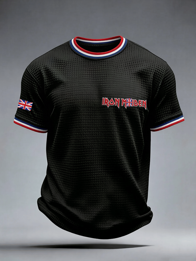 Men's Short-Sleeve  British Heavy Metal Band Tour Edition Printed Polo T-shirt