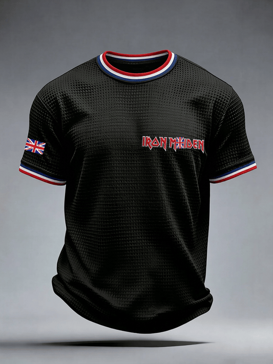 Men's Short-Sleeve  British Heavy Metal Band Tour Edition Printed Polo T-shirt