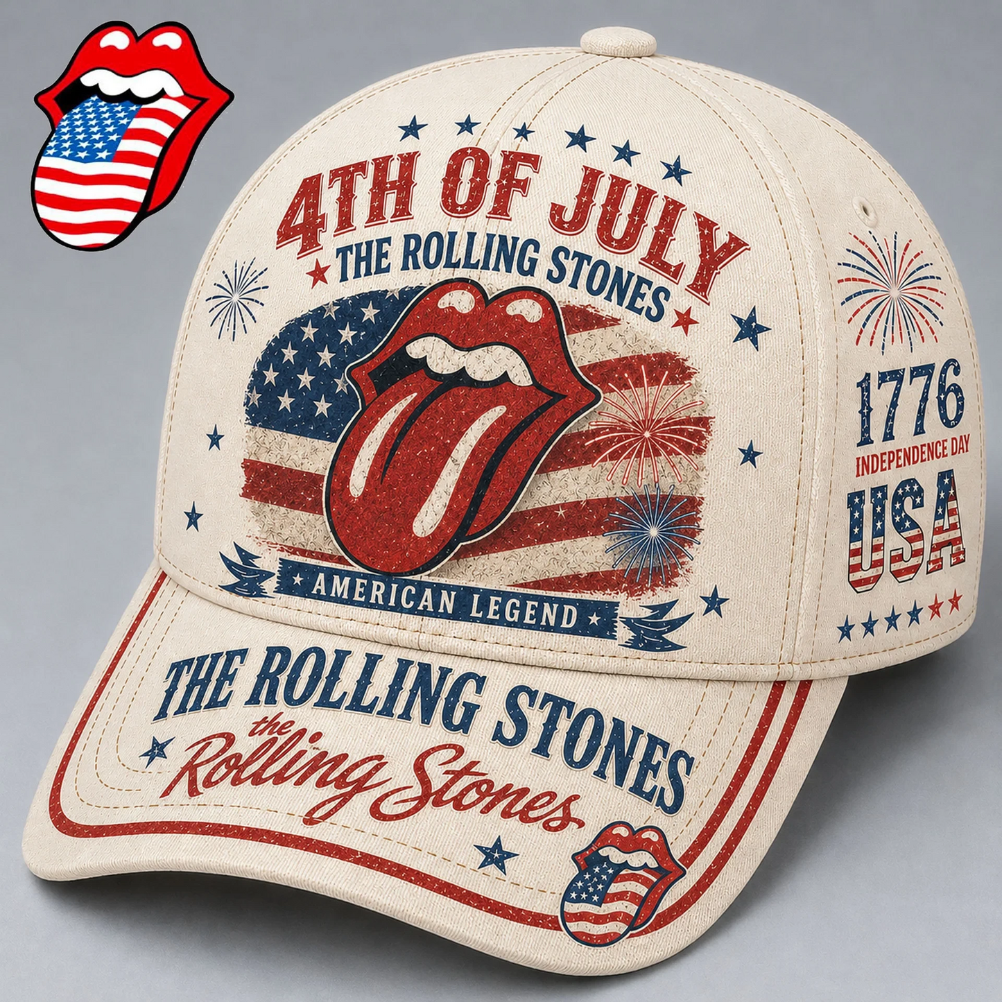 Women's Casual British Rock Band Print Baseball Cap