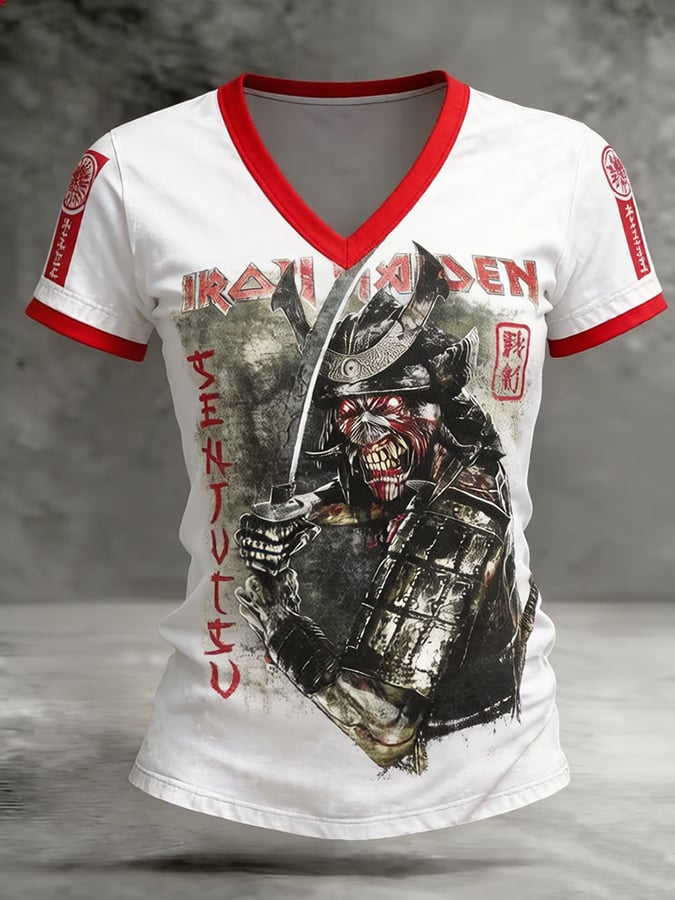 Women's England Heavy Metal Band Short-Sleeve Printed T-Shirt