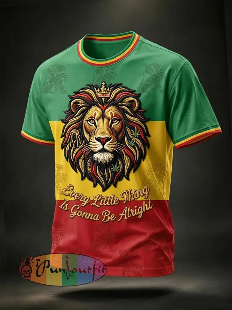 Retro Reggae Lover Lion Casual T-Shirt