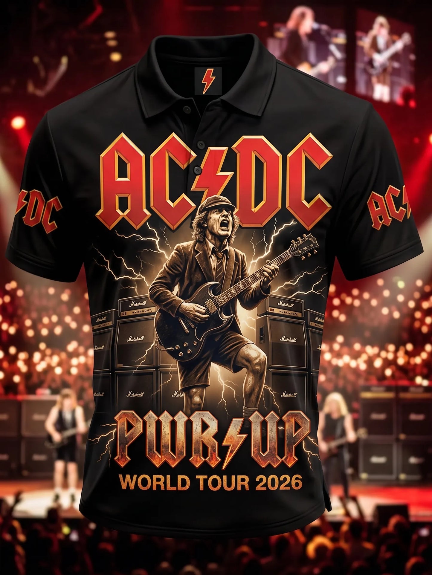 Men's AC/DC Rock Band Fan Polo Shirt