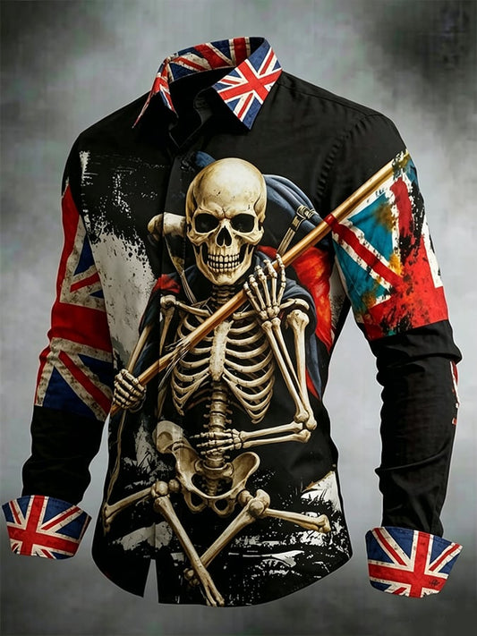 Men's England Heavy Metal Band Tour Long-Sleeve Printed Shirt