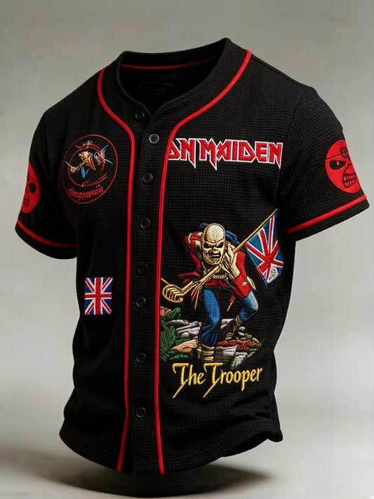 Men's England Heavy Metal Band Print Casual Top