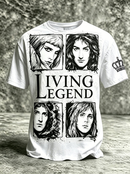 Men's Music-Print Casual Top