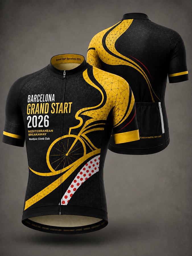 Maillot de cyclisme imprimé Tour de France pour hommes