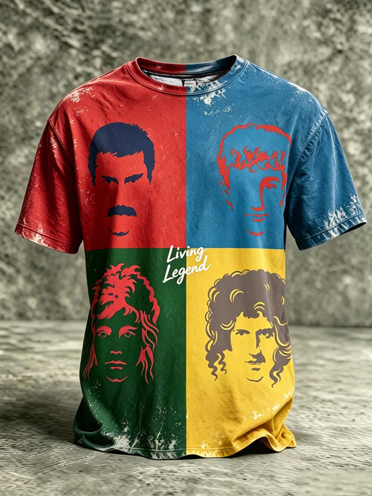 Men's Music-Print Casual Top