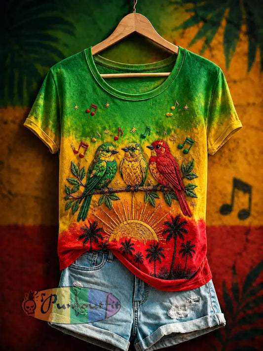 Women's 'Every Little Thing Is Gonna Be Alright' Printed Casual T-Shirt