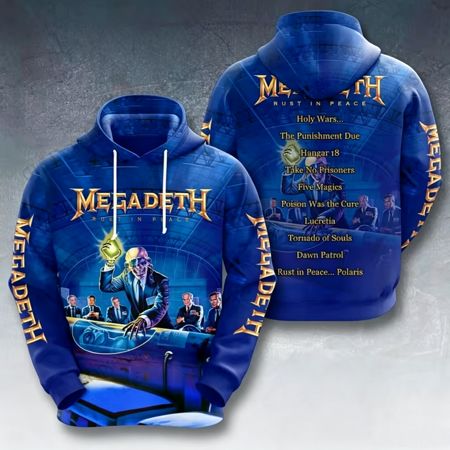 Men's American Thrash Metal Band Print Hoodie
