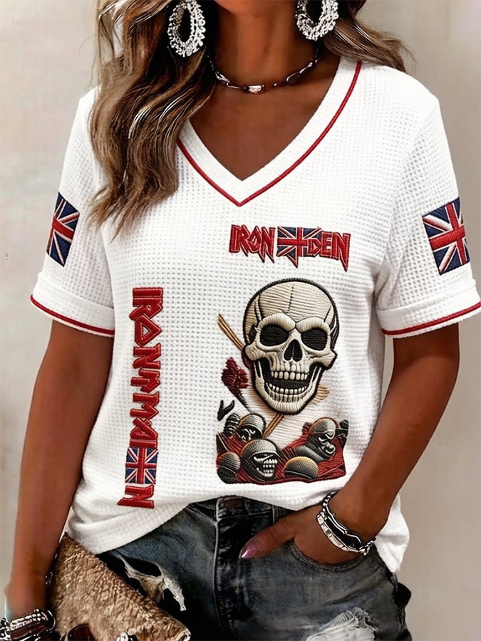 Women's England Heavy Metal Band Short-Sleeve Printed T-Shirt