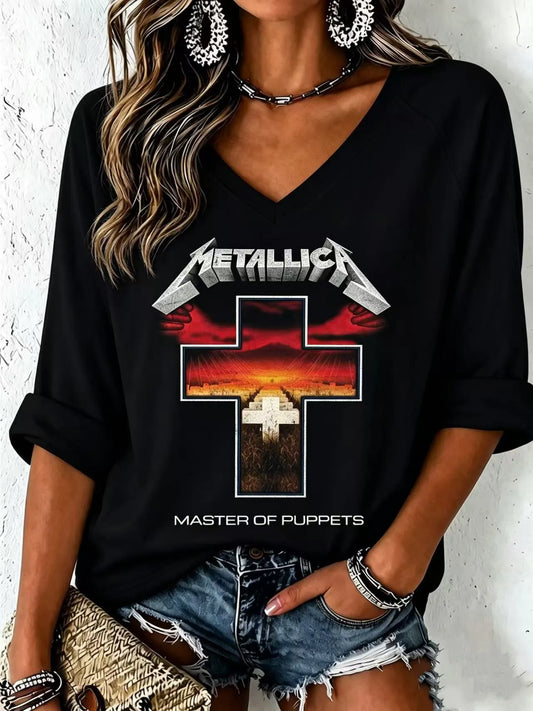 Women's Casual Metallica Fans Print T-Shirt