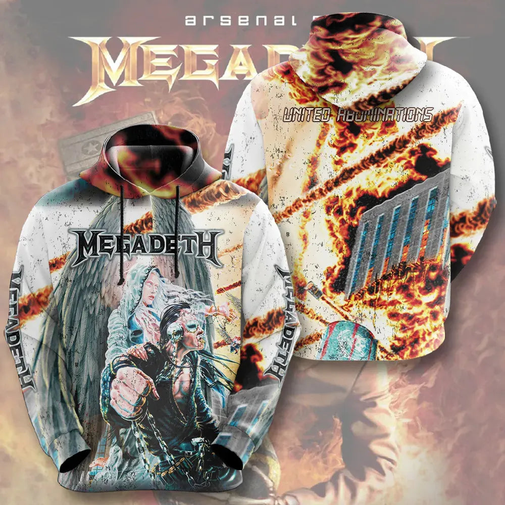 Men's American Thrash Metal Band Print Hoodie