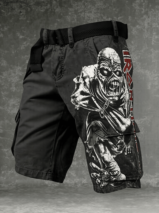 Men's Cargo Pants with England Heavy Metal Band Print