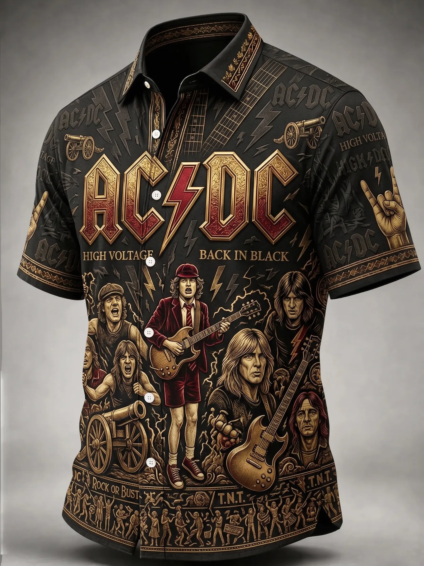 Men's Retro AC/DC Band Rock Fan Shirt