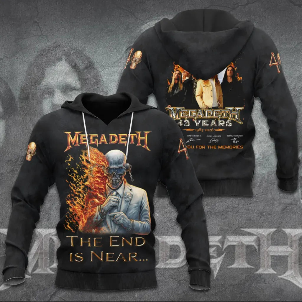 Men's American Thrash Metal Band Print Hoodie