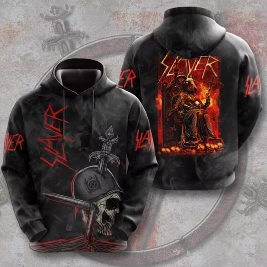 Men's American Thrash Metal Band Print Hoodie