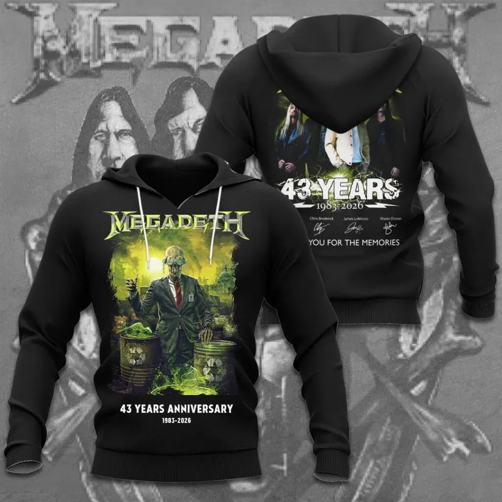 Men's American Thrash Metal Band Print Hoodie