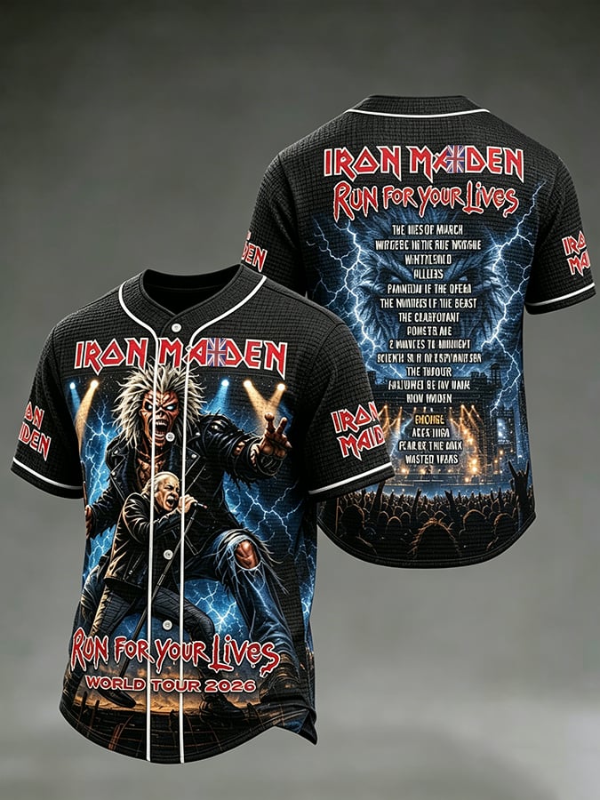 Men's England Heavy Metal Band Print Casual Top