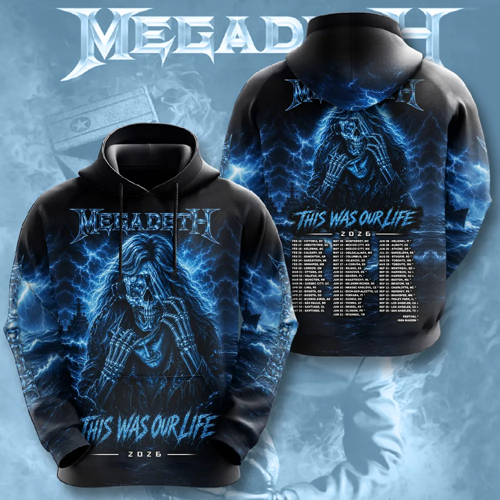 Men's American Thrash Metal Band Print Hoodie