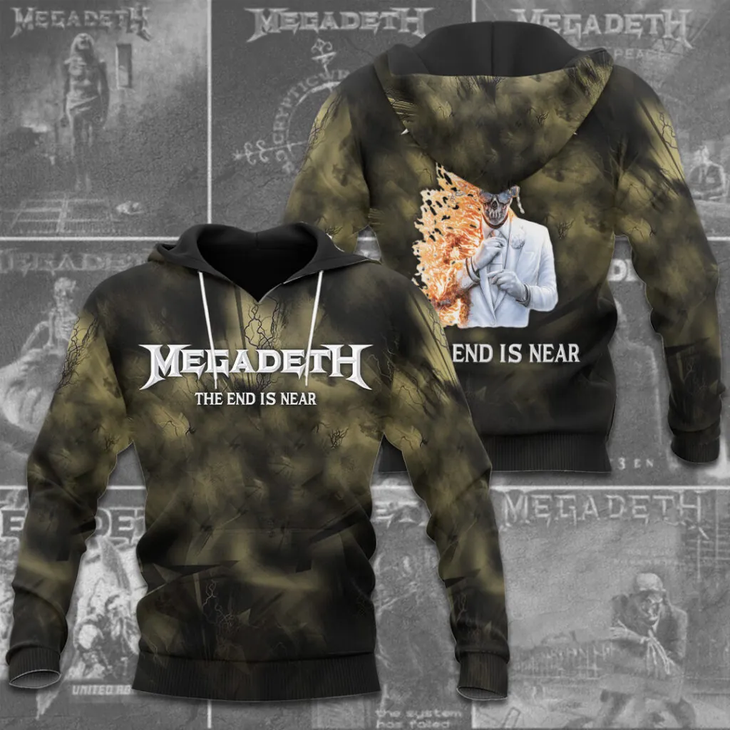 Men's American Thrash Metal Band Print Hoodie