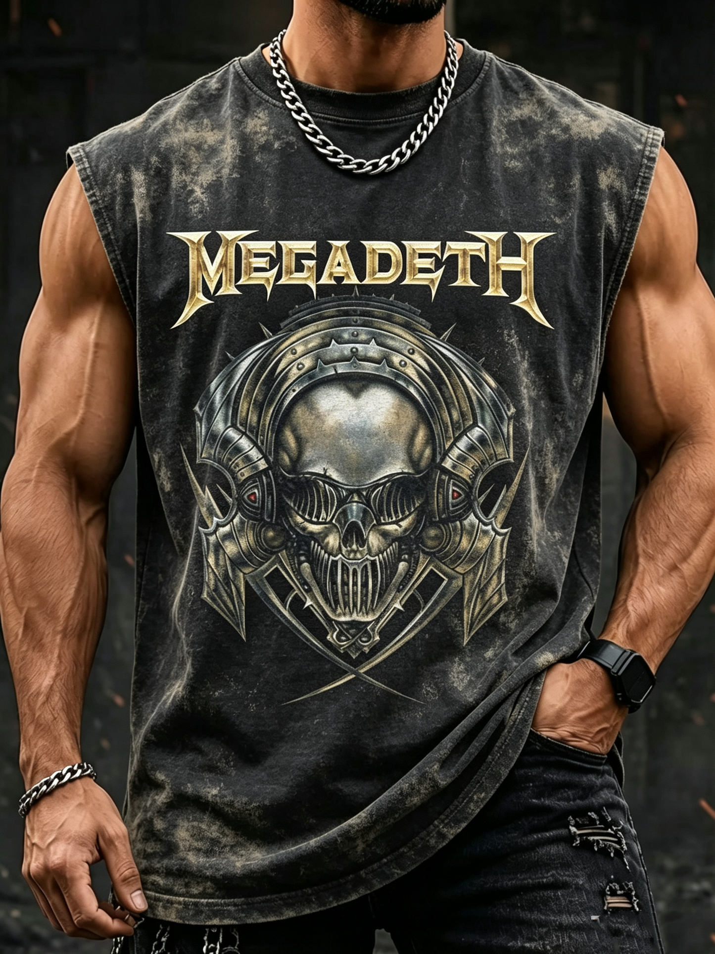 Men's American Thrash Metal Band Fans Print Tank Top