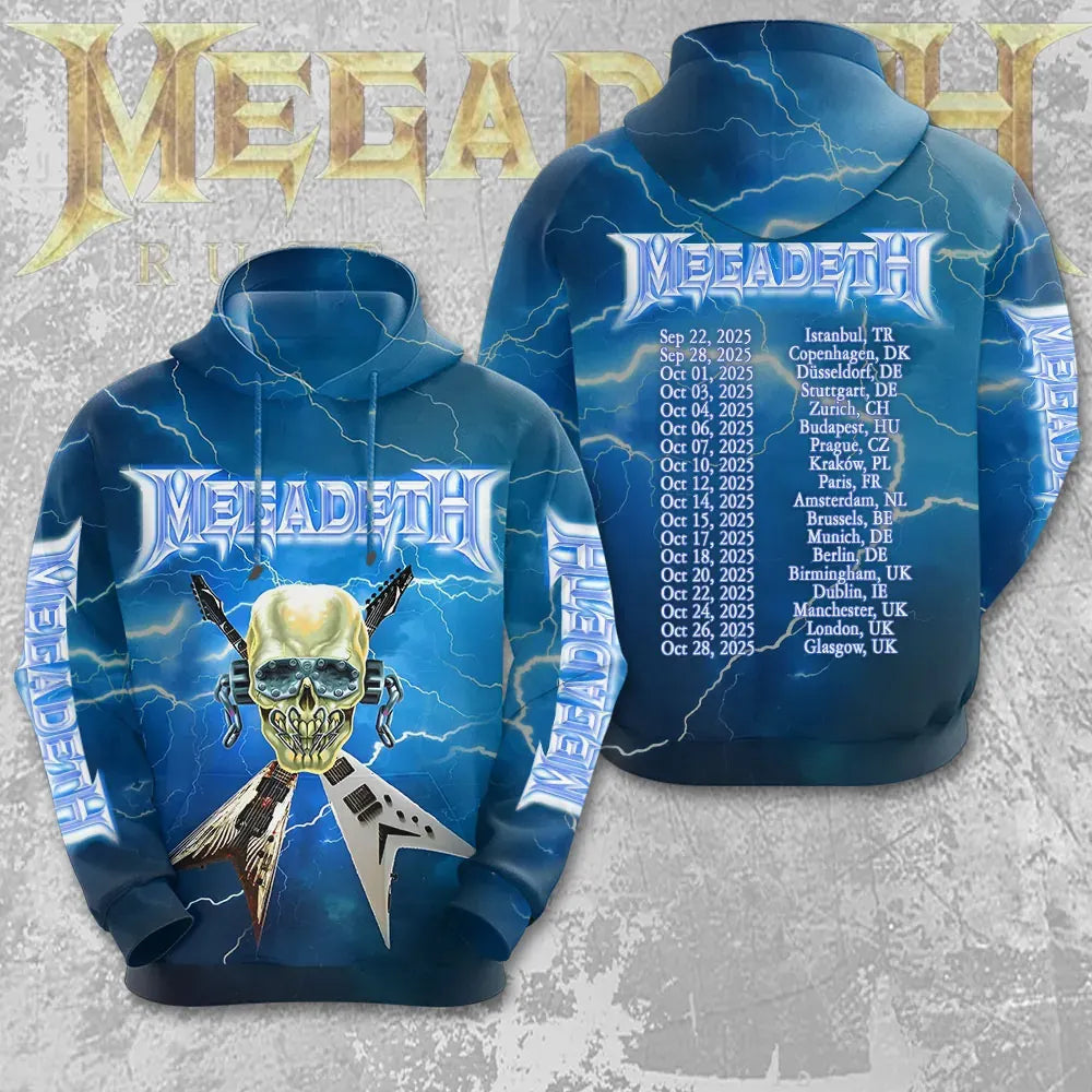 Men's American Thrash Metal Band Print Hoodie