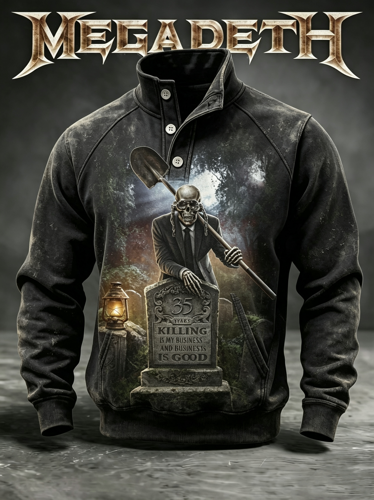 Men's American Thrash Metal Band Print Hoodie
