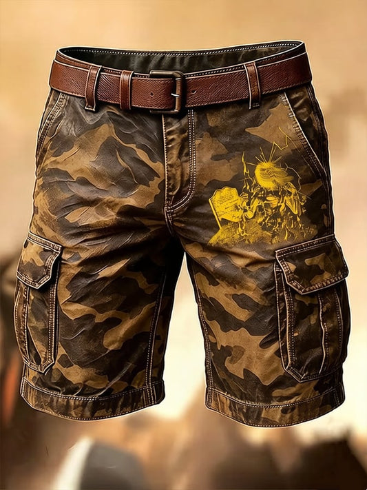 Men's Cargo Pants with England Heavy Metal Band Print