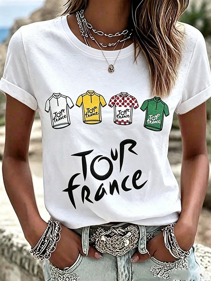 Women's Tour France Print Casual T-Shirt