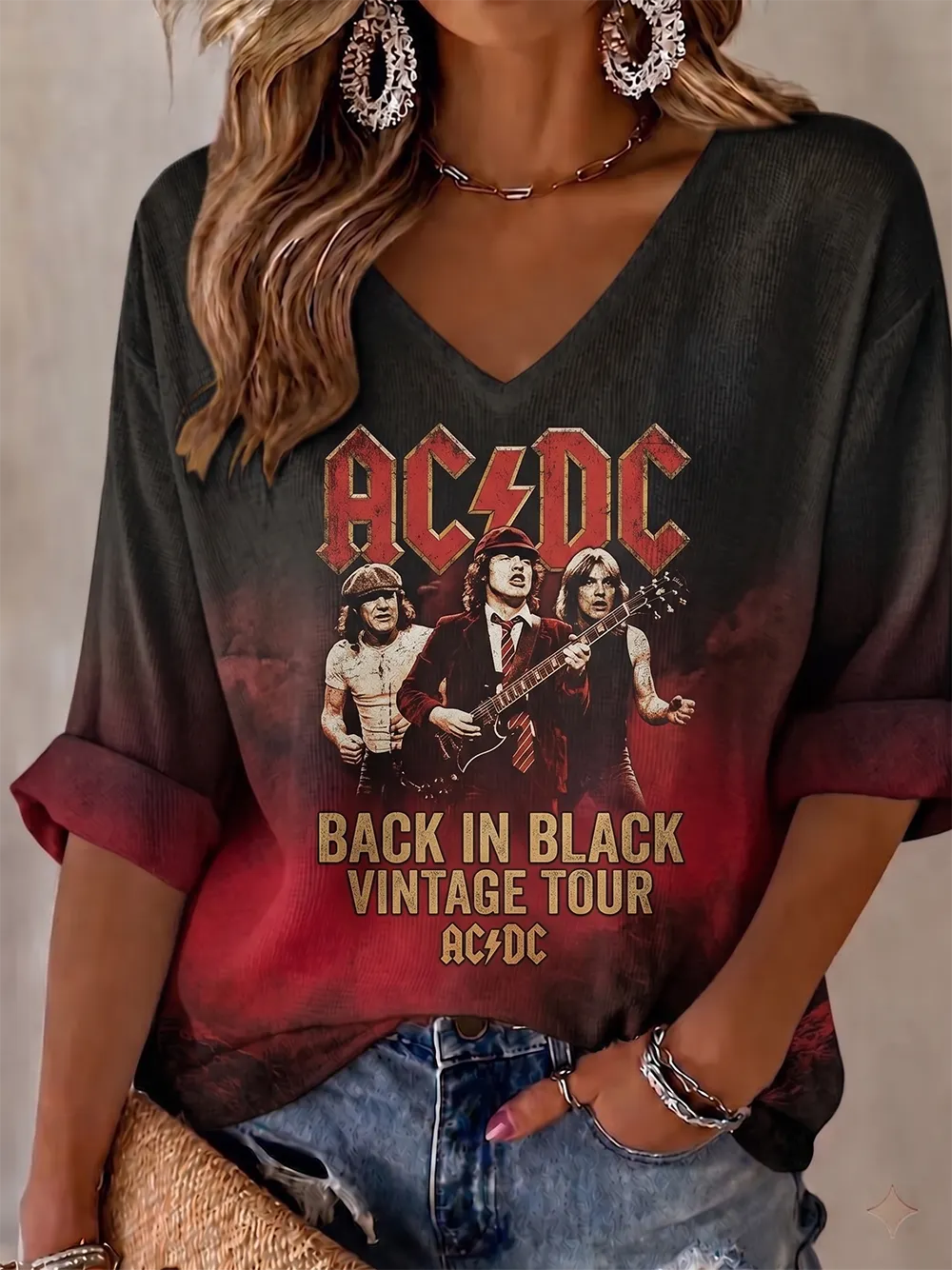 Women's Vintage AC/DC Fan Top