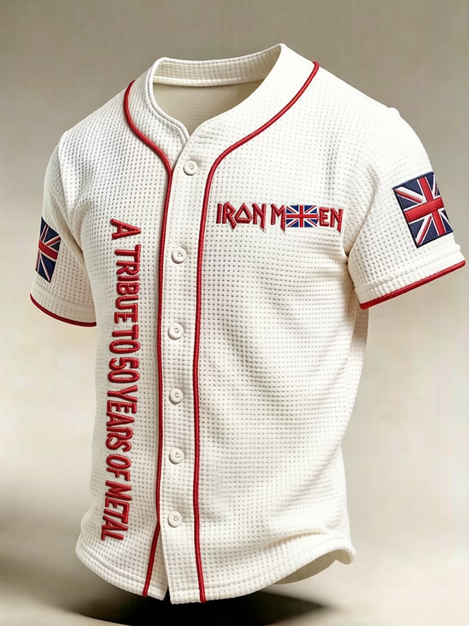 Men's England Heavy Metal Band Print Casual Top