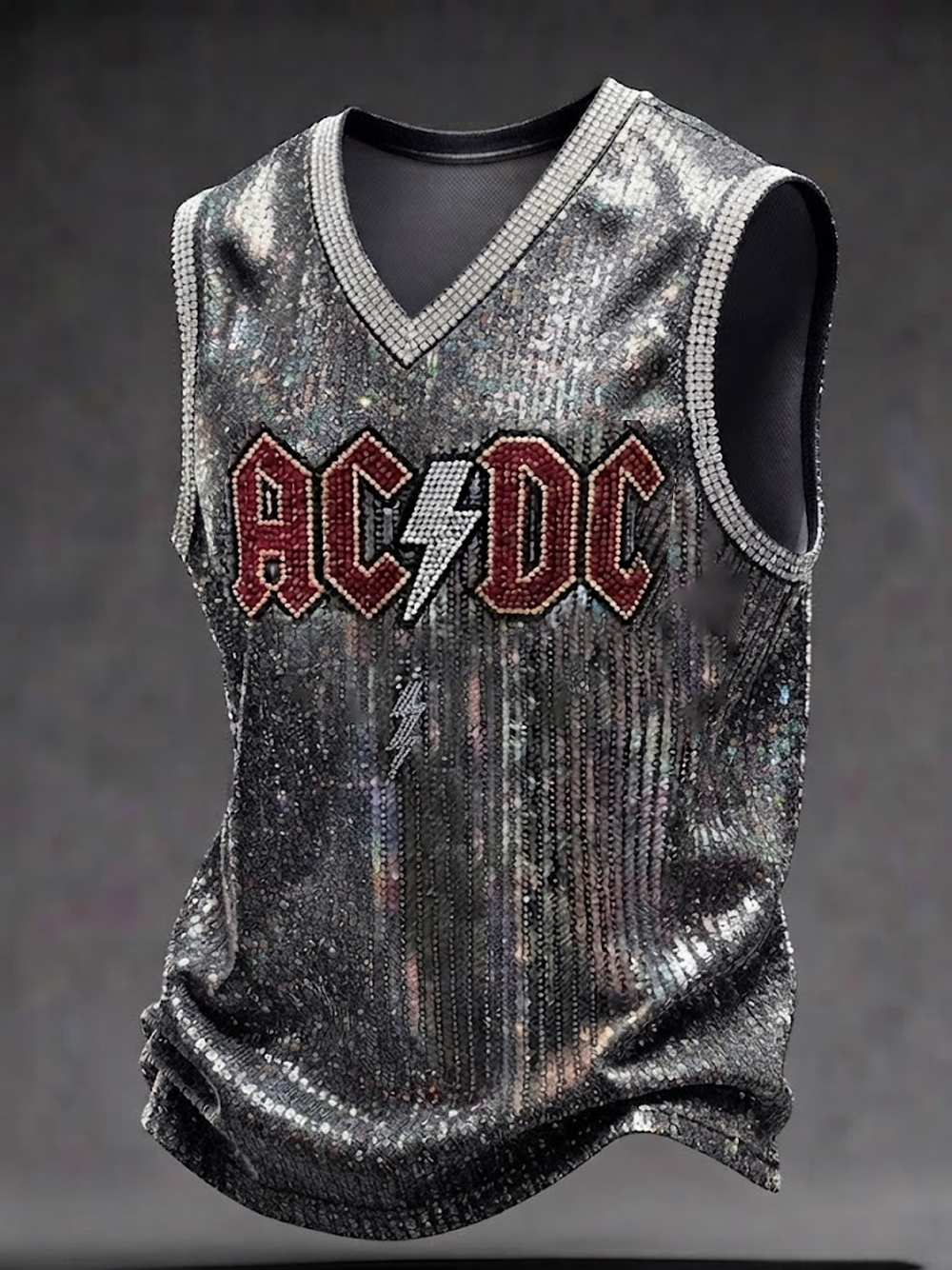 Men's AC/DC Fan V-Neck Sleeveless Tank Top