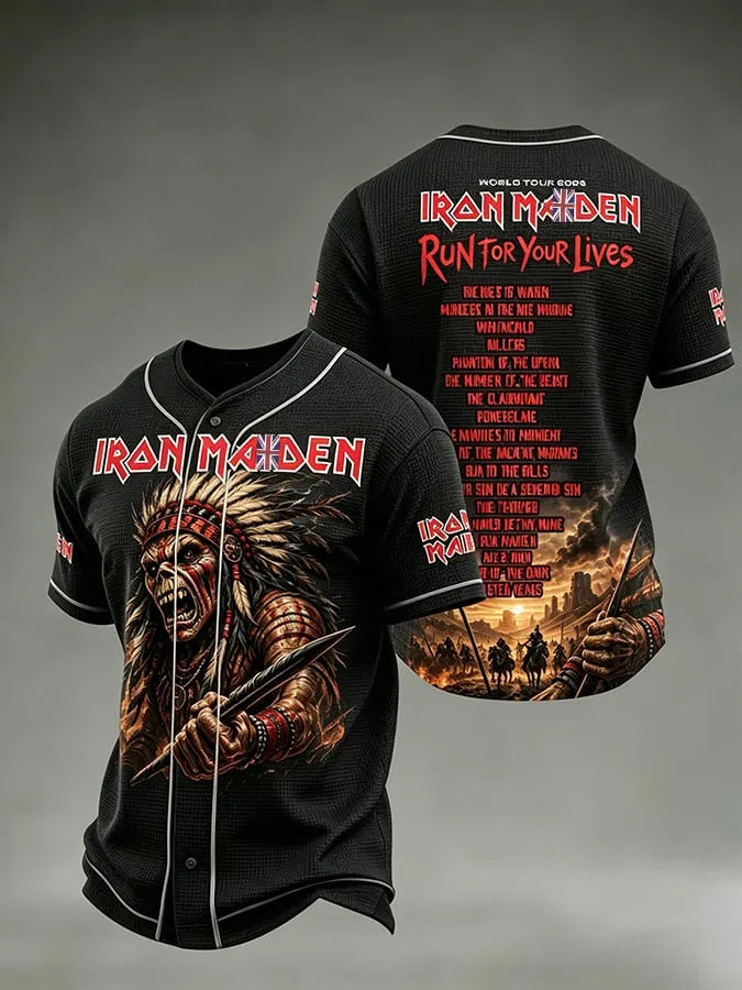 Men's England Heavy Metal Band Print Casual Top