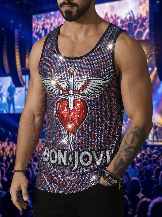 Vintage Bon Jovi Fan Sparkling Tank Top