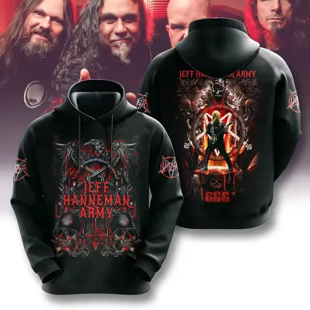 Men's American Thrash Metal Band Print Hoodie