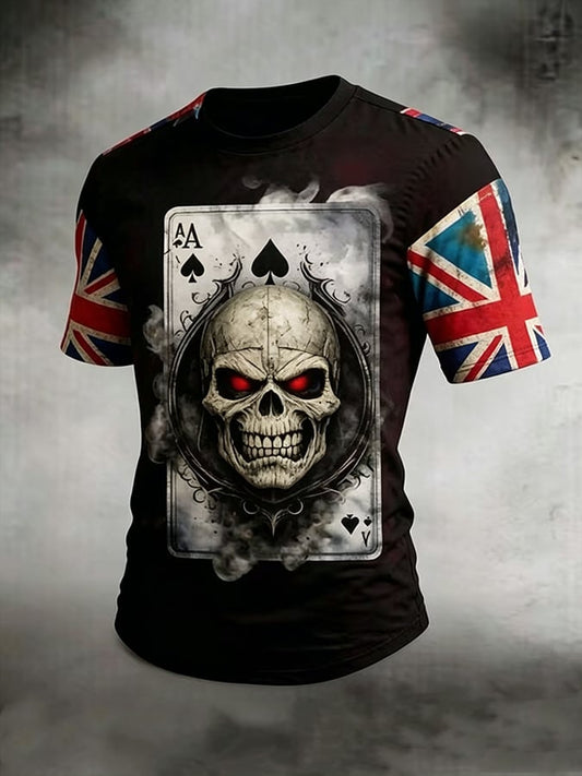 Men's England Heavy Metal Band Tour Crew Neck Short-Sleeve Printed T-Shirt