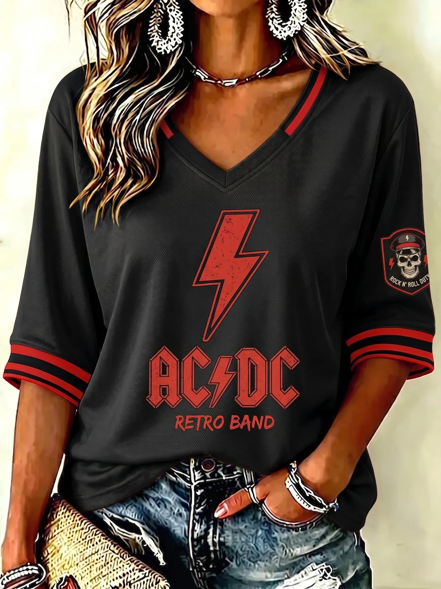 Women's Vintage AC/DC Fan Top