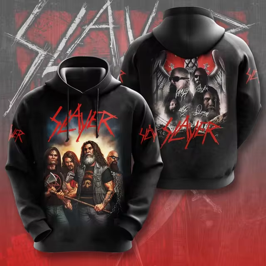 Men's American Thrash Metal Band Print Hoodie