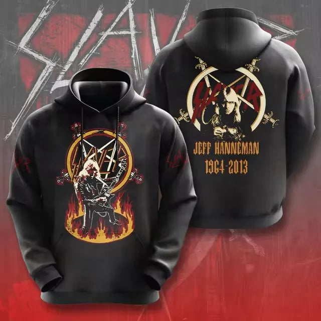 Men's American Thrash Metal Band Print Hoodie