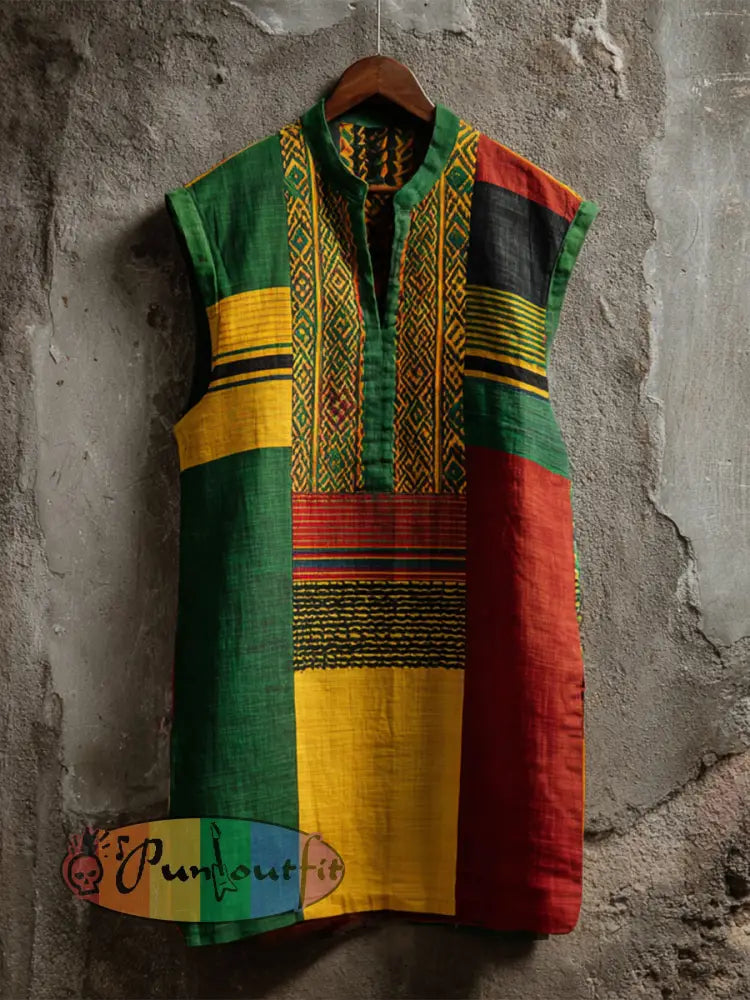 Women's Reggae Music Linen Blend Dress