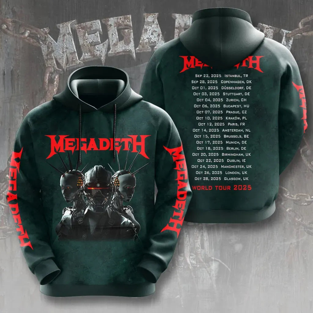 Men's American Thrash Metal Band Print Hoodie