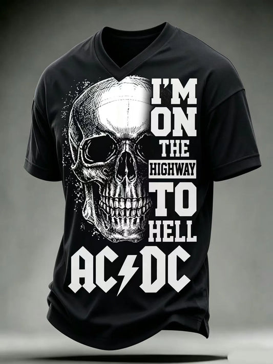 Men's ACDC Fans Print Casual T-Shirt