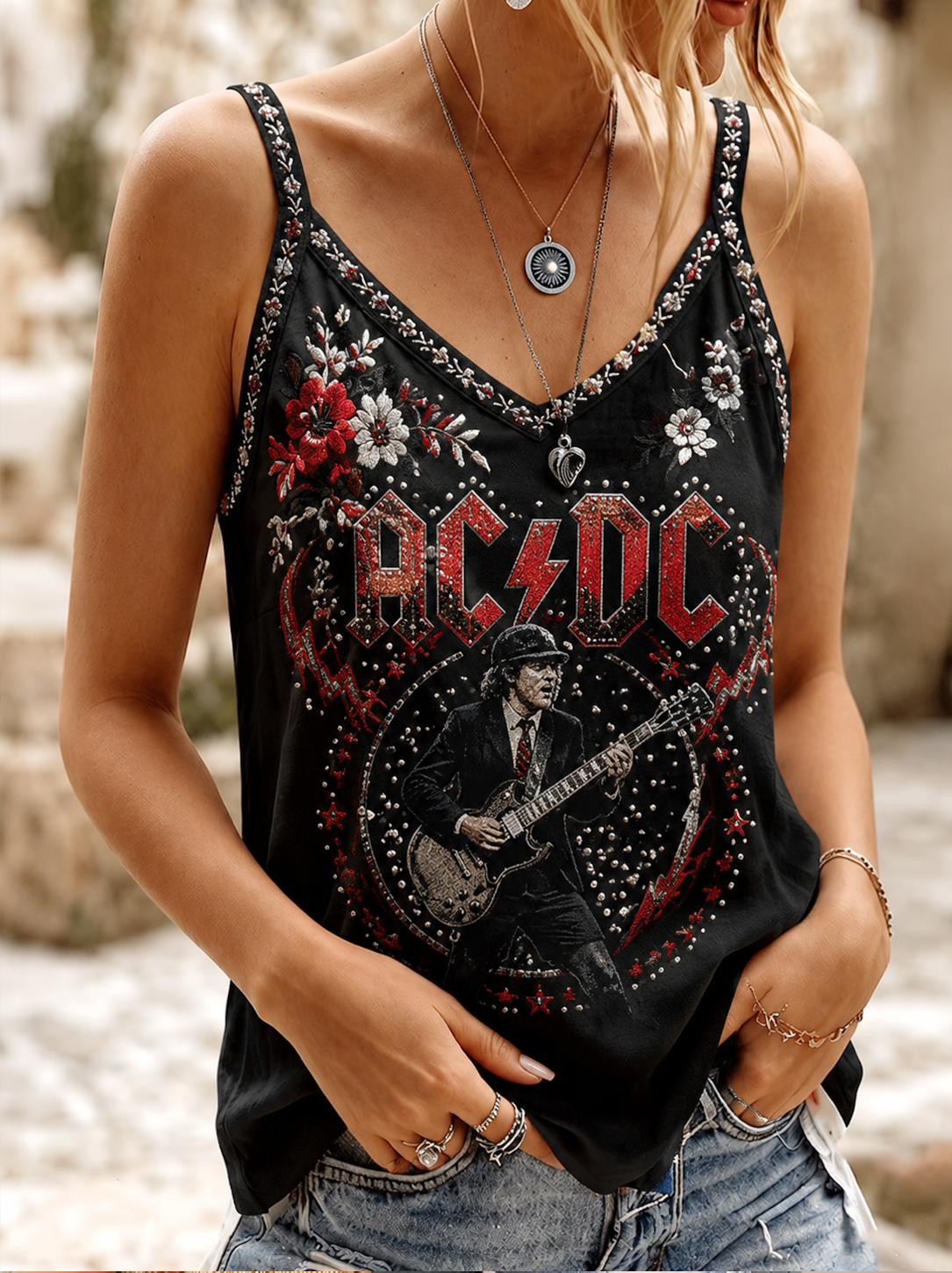 Ladies' Iconic AC/DC High Voltage Tee