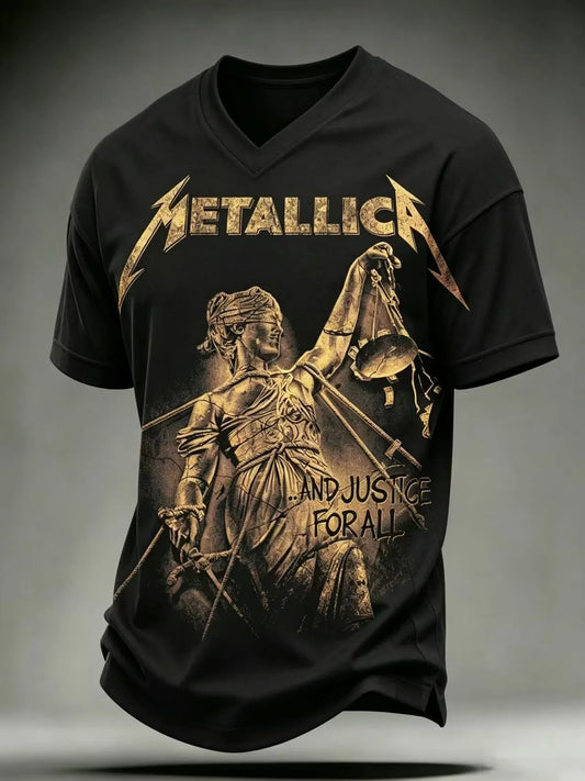 Men's Metallica Fans Print Casual T-Shirt